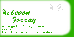 milemon forray business card